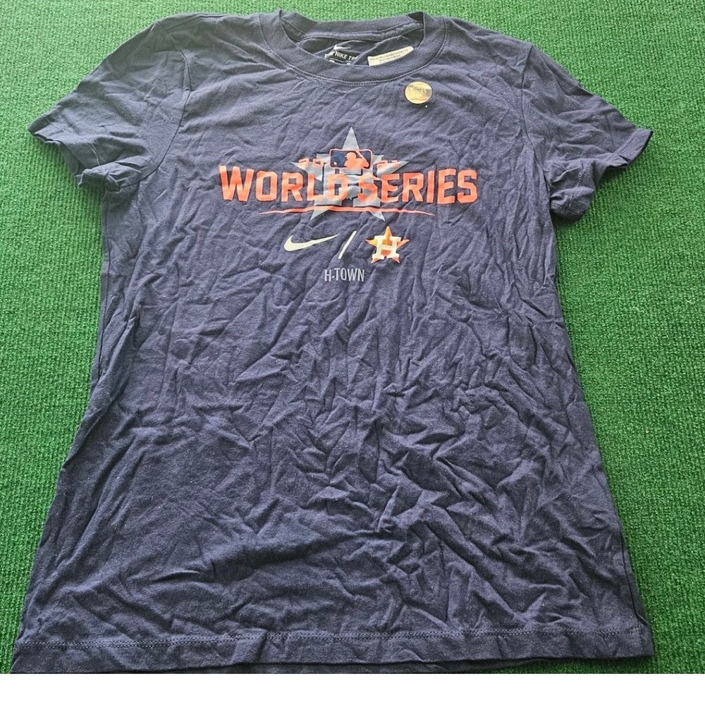 Nike Houston Astros 2021 World Series T Shirt Size S "H-TOWN" Navy Blue